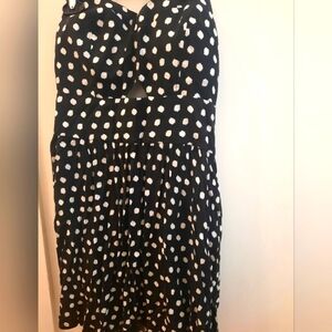 Strapless polka dot dress